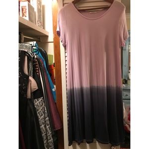 purple and navy dress